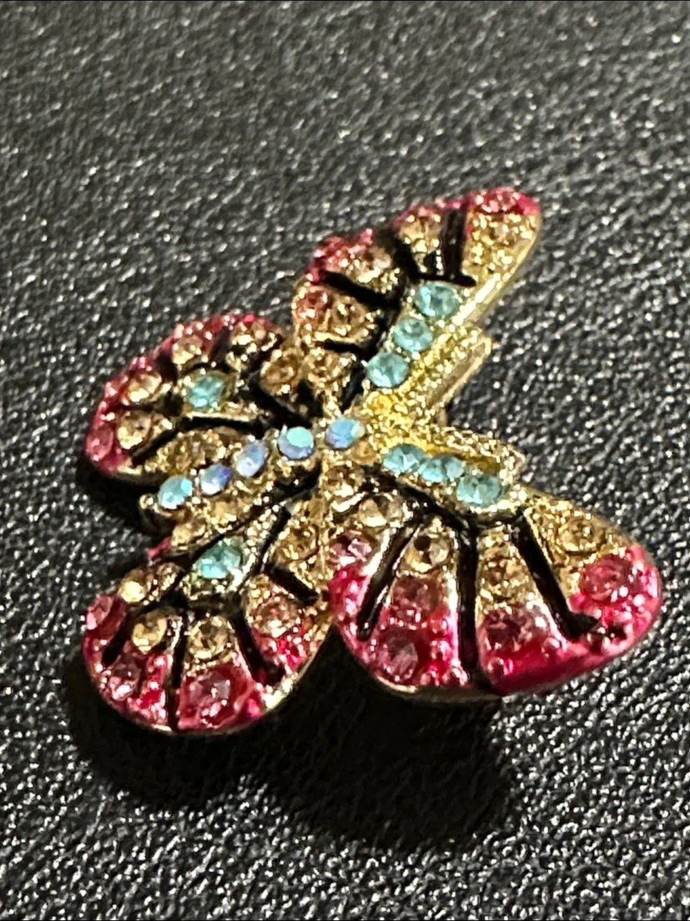 Roman 2017 Bereavement 18k Gold Plate & Crystal Accent Butterfly Brooch
